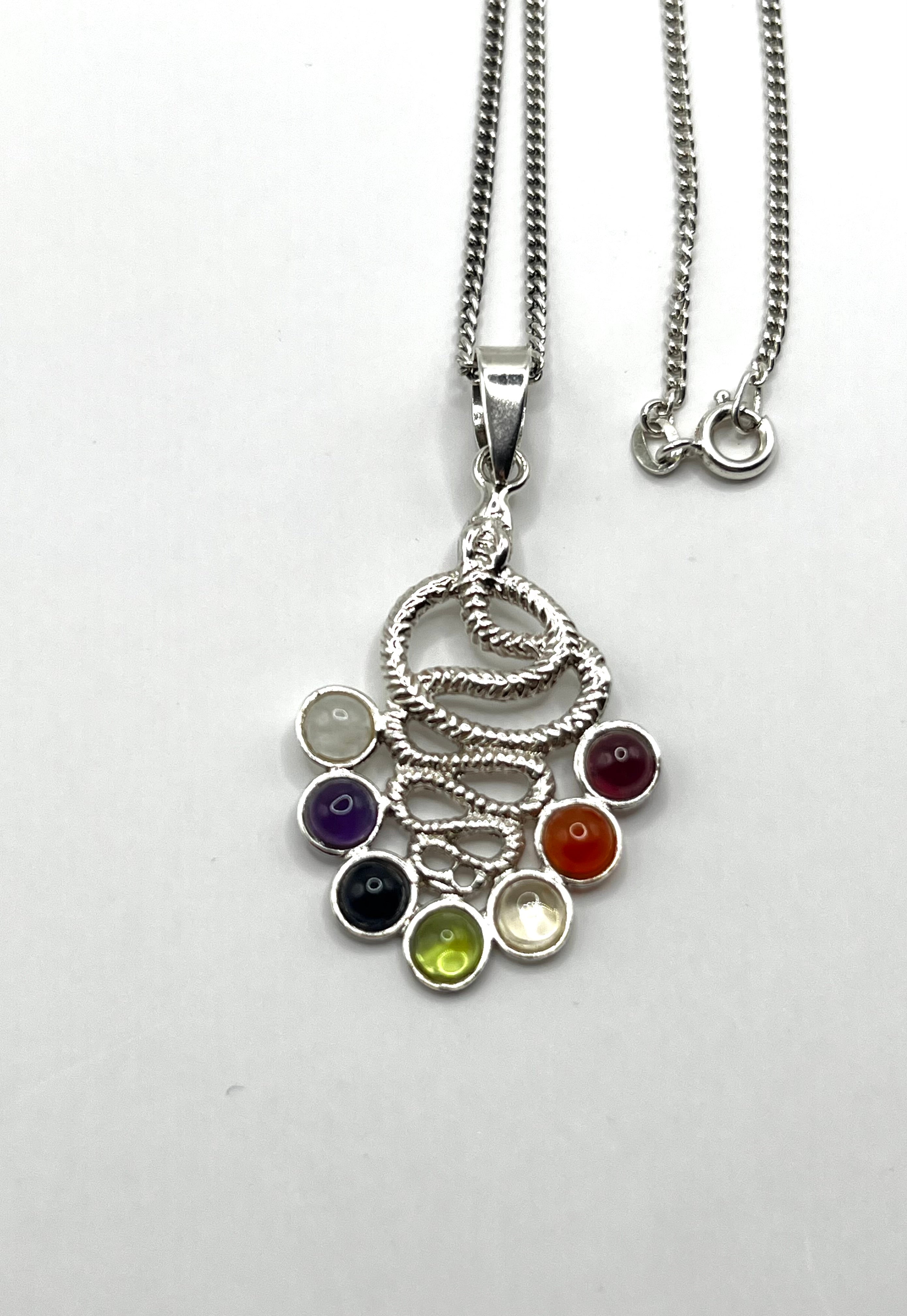 925 Hopea Käärme Chakra Riipus Kaulaketjulla 1.5mm, 45cm