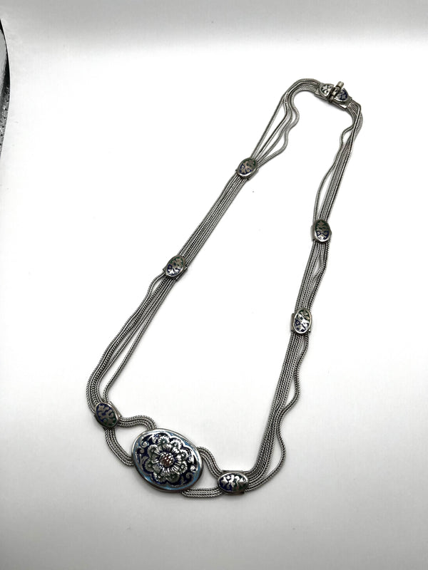 Vintage 925 Hopea Turkkilainen Kaulakoru 46cm