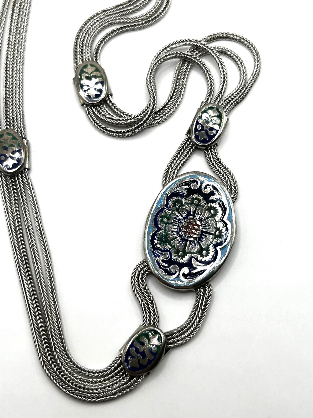 Vintage 925 Hopea Turkkilainen Kaulakoru 46cm