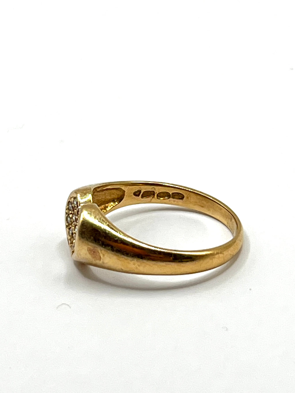 Vintage 14K Sydän Kultasormus 17mm v.1992