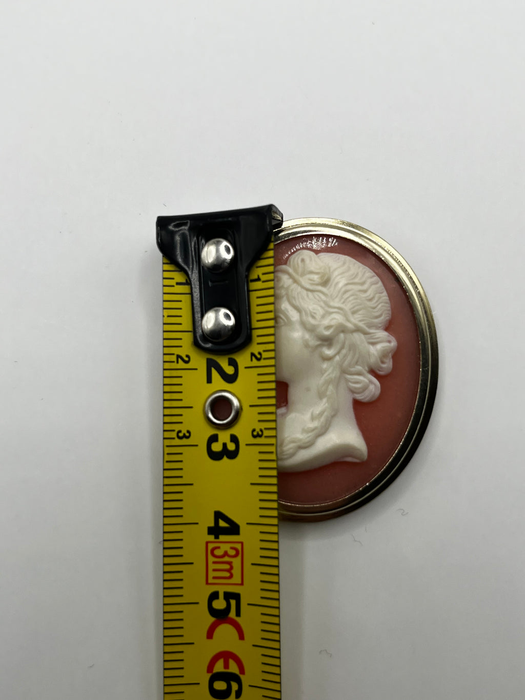 Vintage 875 Hopea Cameo Rintakoru - Kullattu - 42mm x 35mm