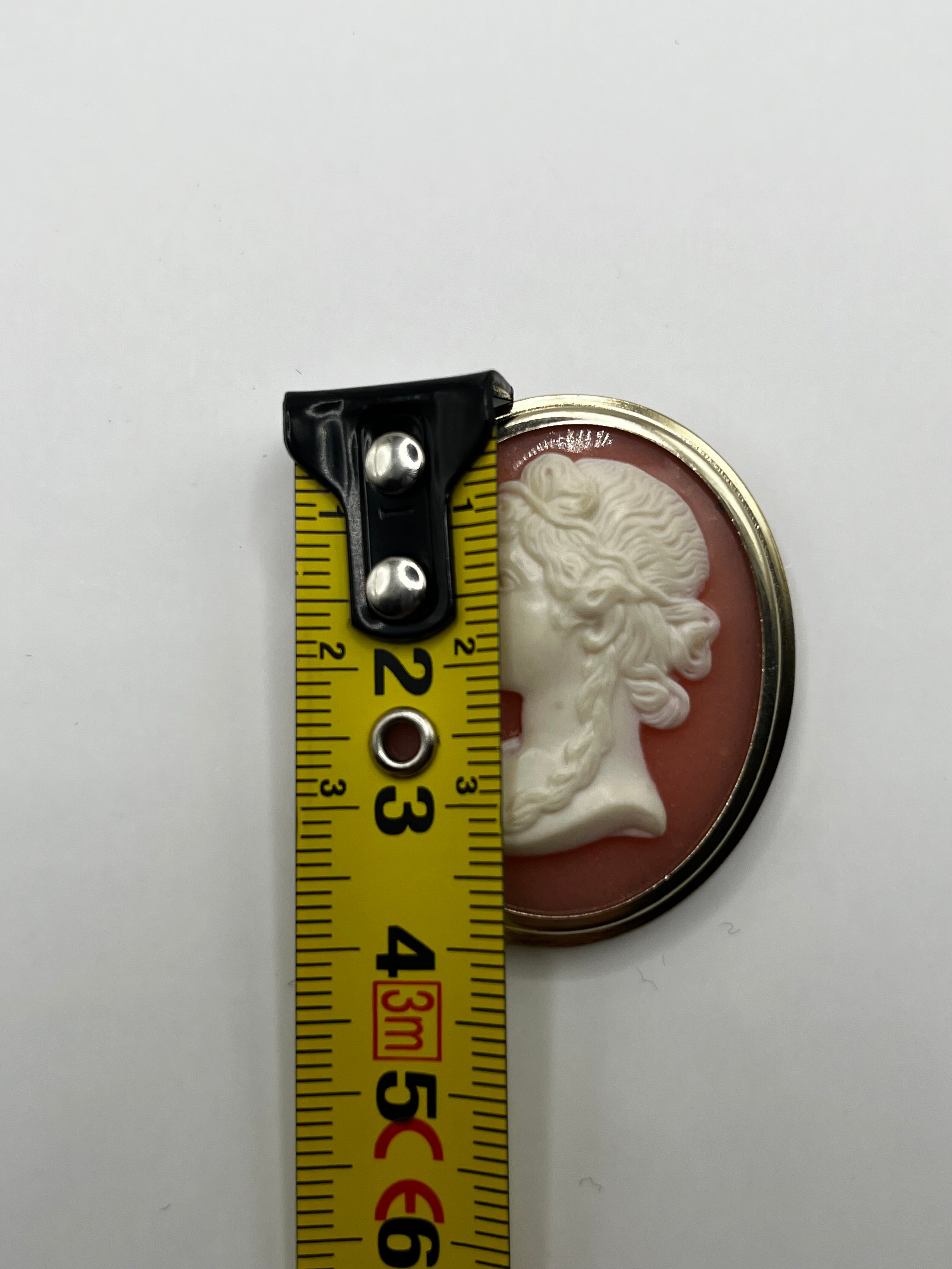 Vintage 875 Hopea Cameo Rintakoru - Kullattu - 42mm x 35mm