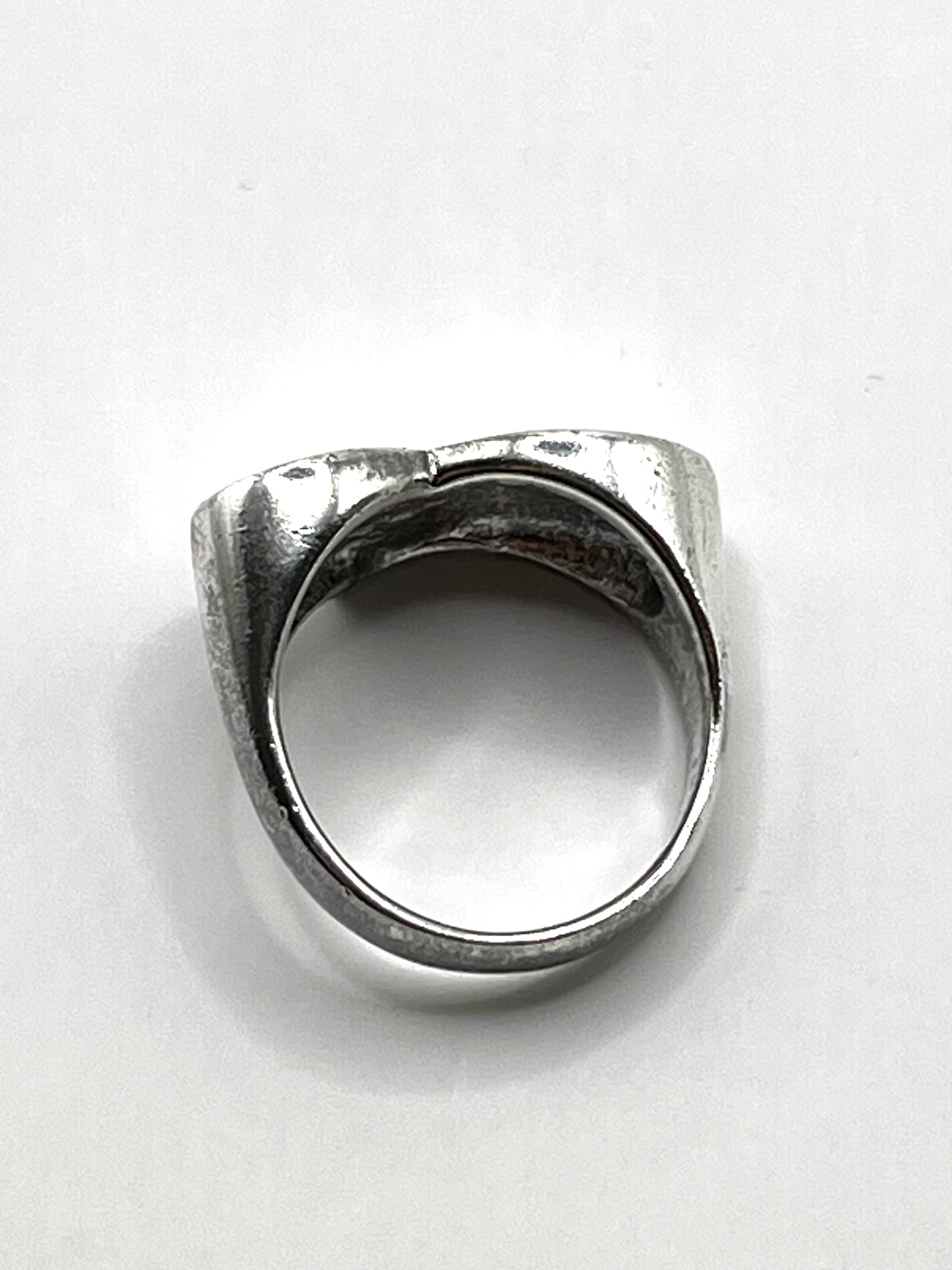 Vintage 925 Hopea Sydänsormus - 16.25mm