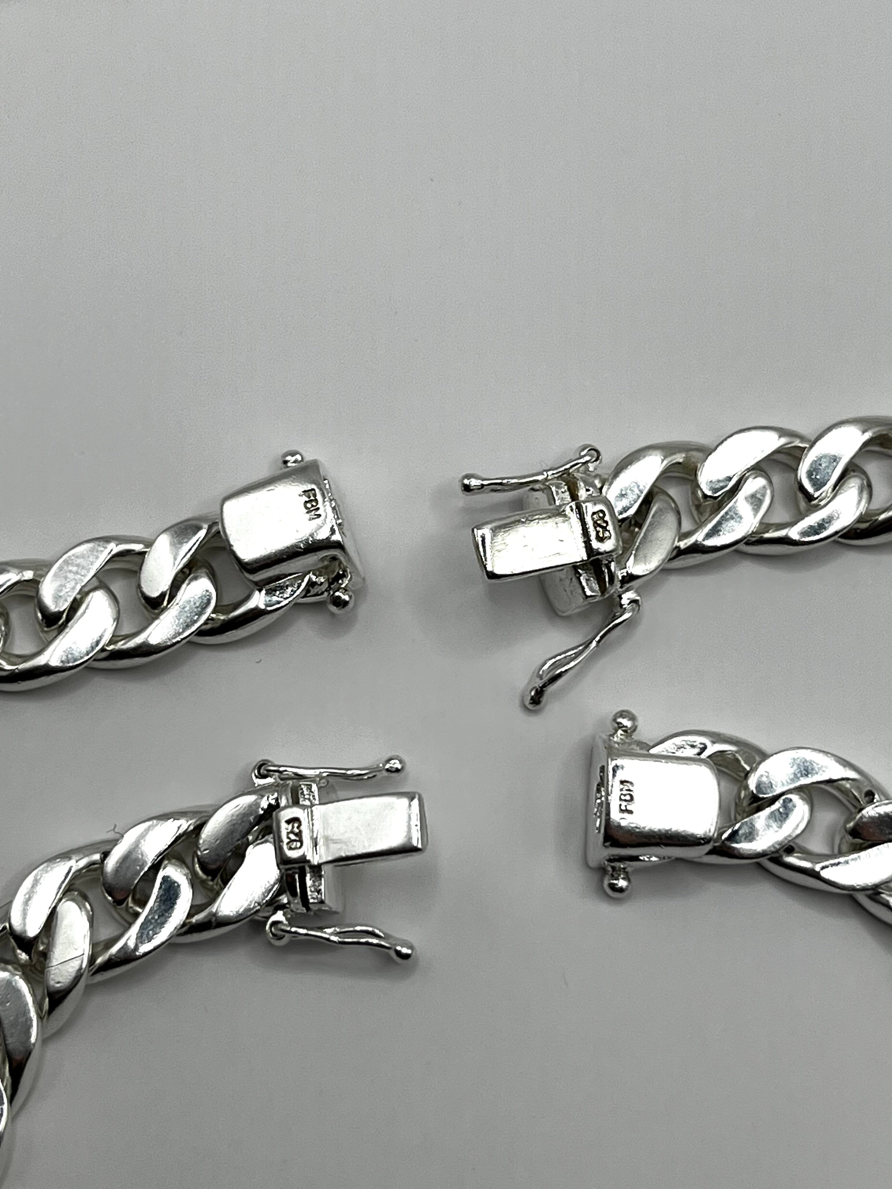 925 Hopea Panssariketju Korusetti 50cm & 19cm