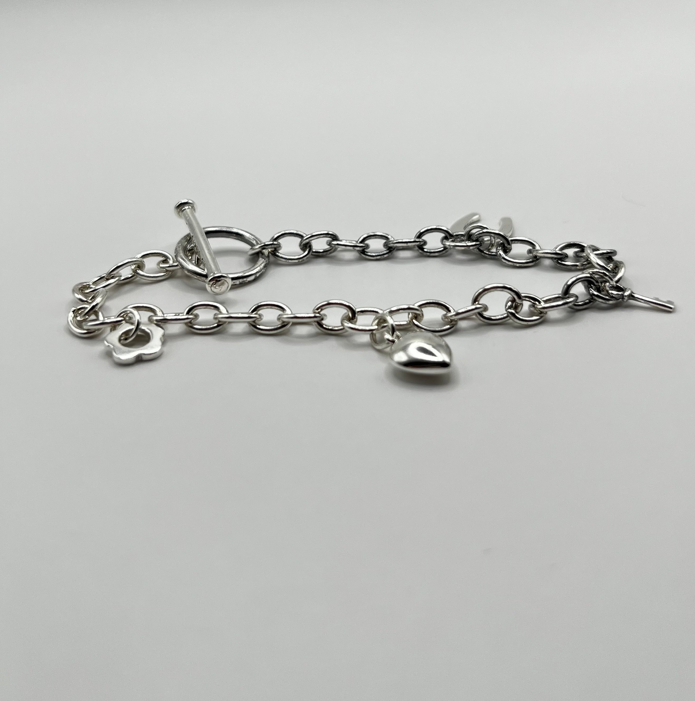 925 Hopea Ranneketju Riipuksilla 4mm, 18.4cm