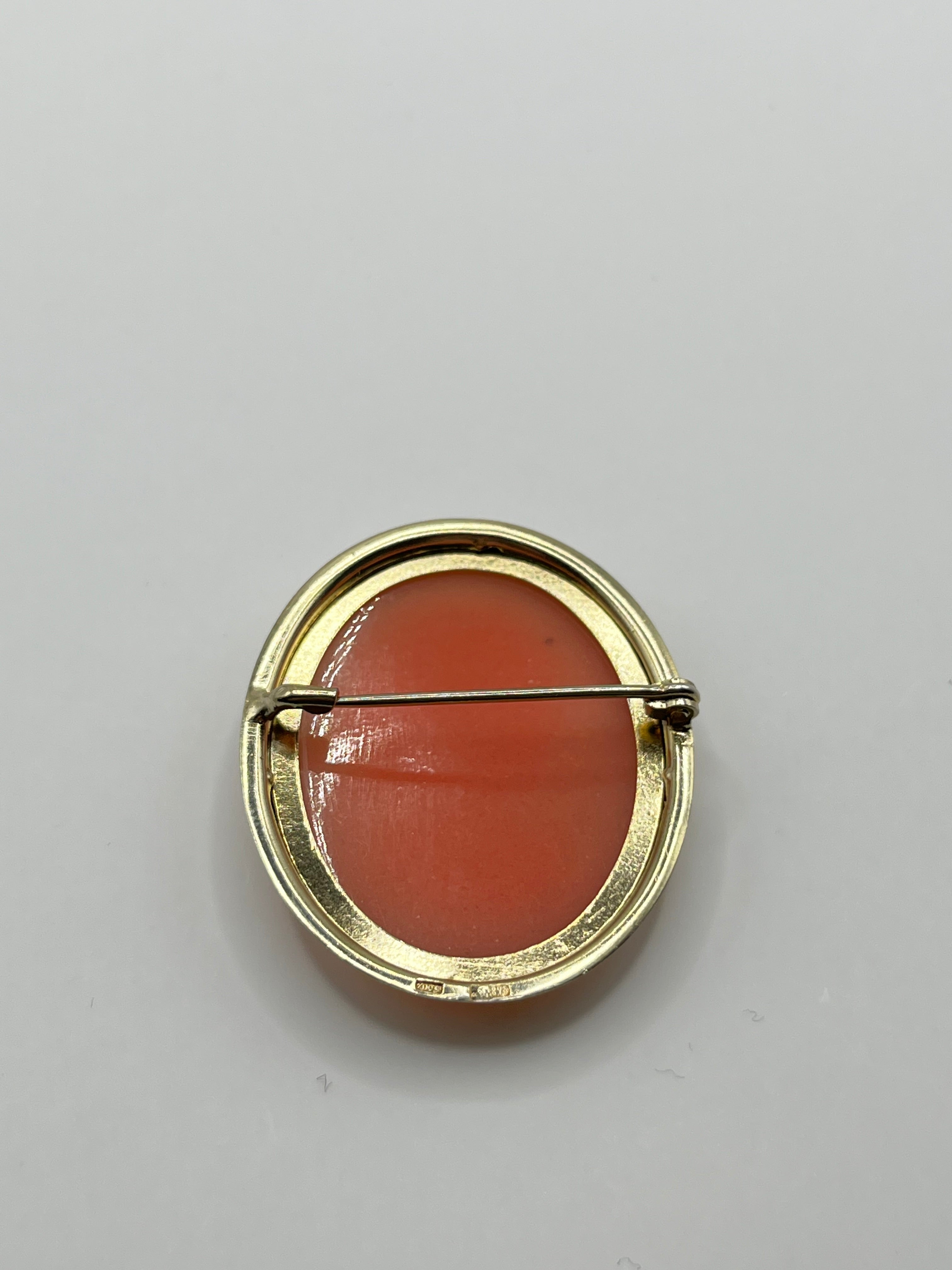 Vintage 875 Hopea Cameo Rintakoru - Kullattu - 42mm x 35mm