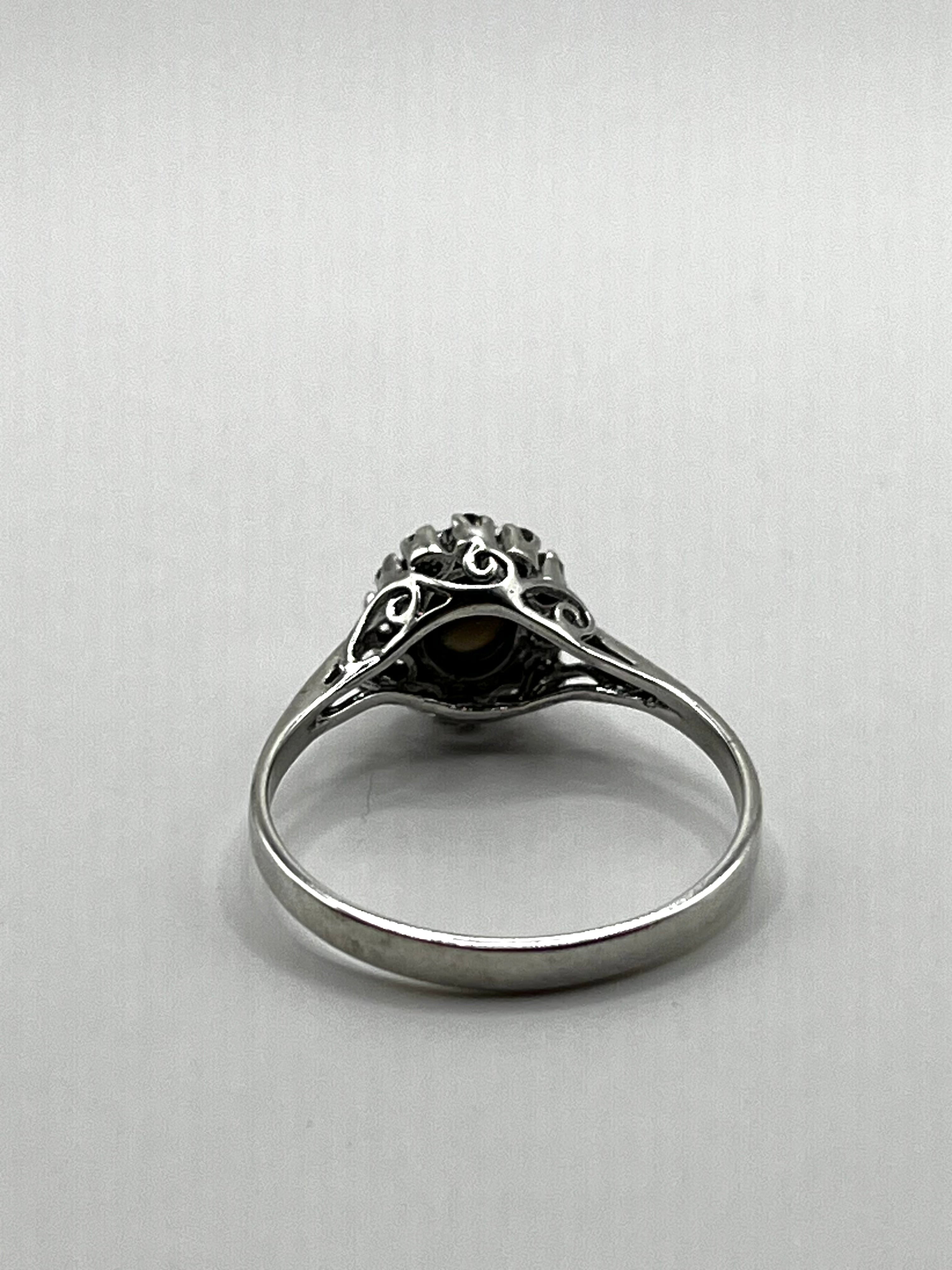 Vintage 925 Hopea Korukivi Sormus 19mm