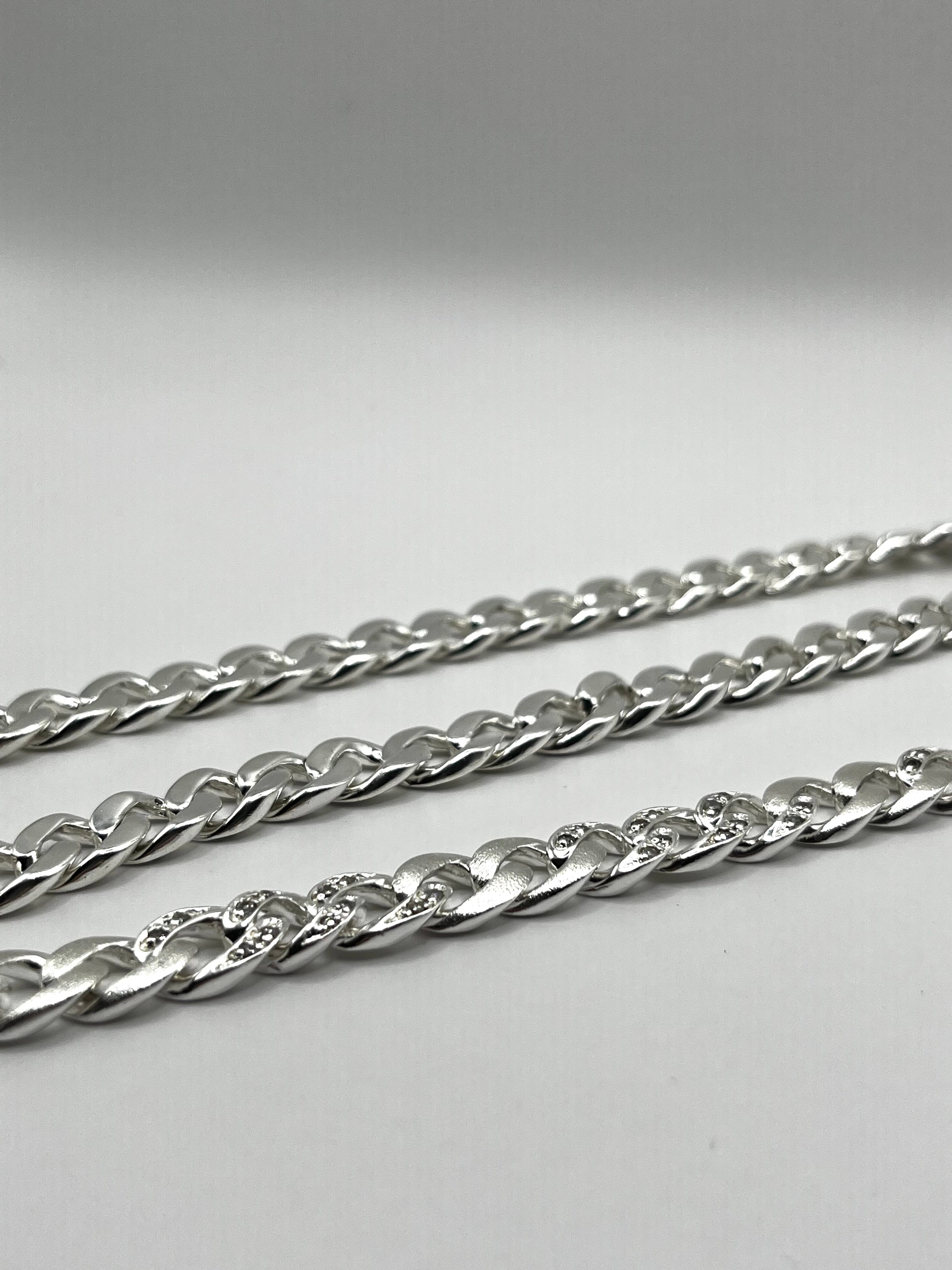 925 Hopea Panssariketju Korusetti 50cm & 19cm