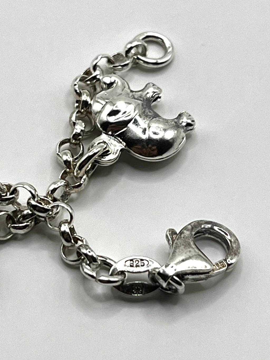 925 Hopea Ranneketju Elefantti-Riipuksilla 3mm, 16cm