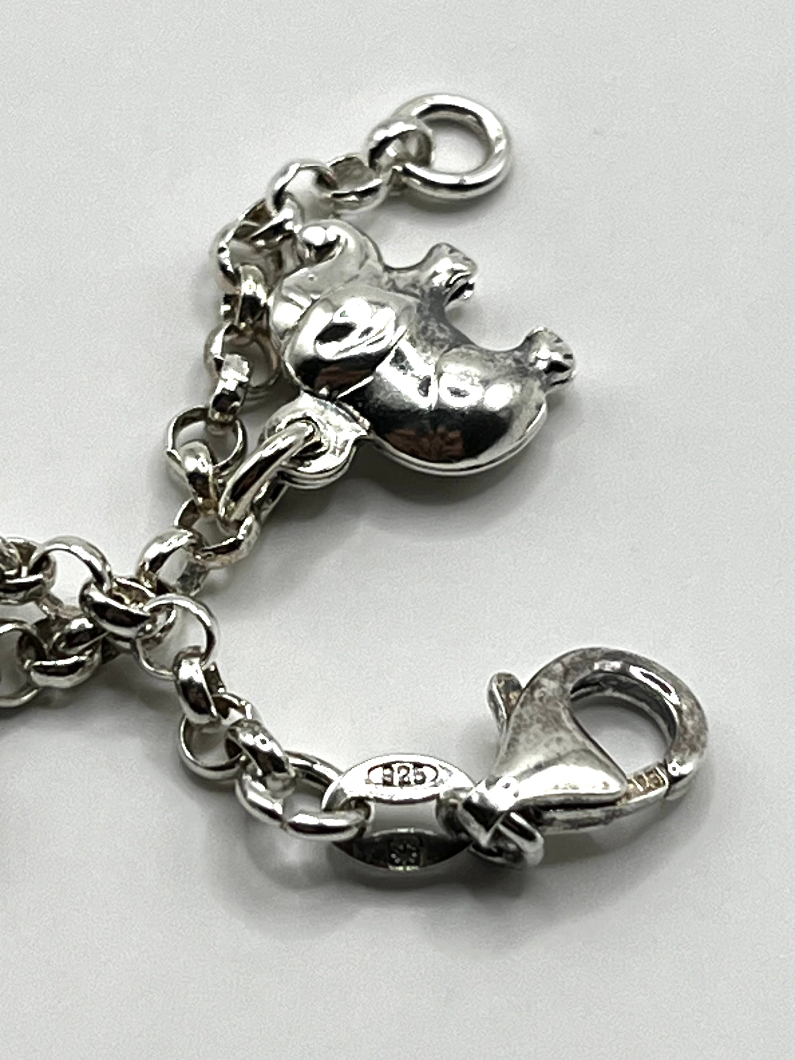 925 Hopea Ranneketju Elefantti-Riipuksilla 3mm, 16cm