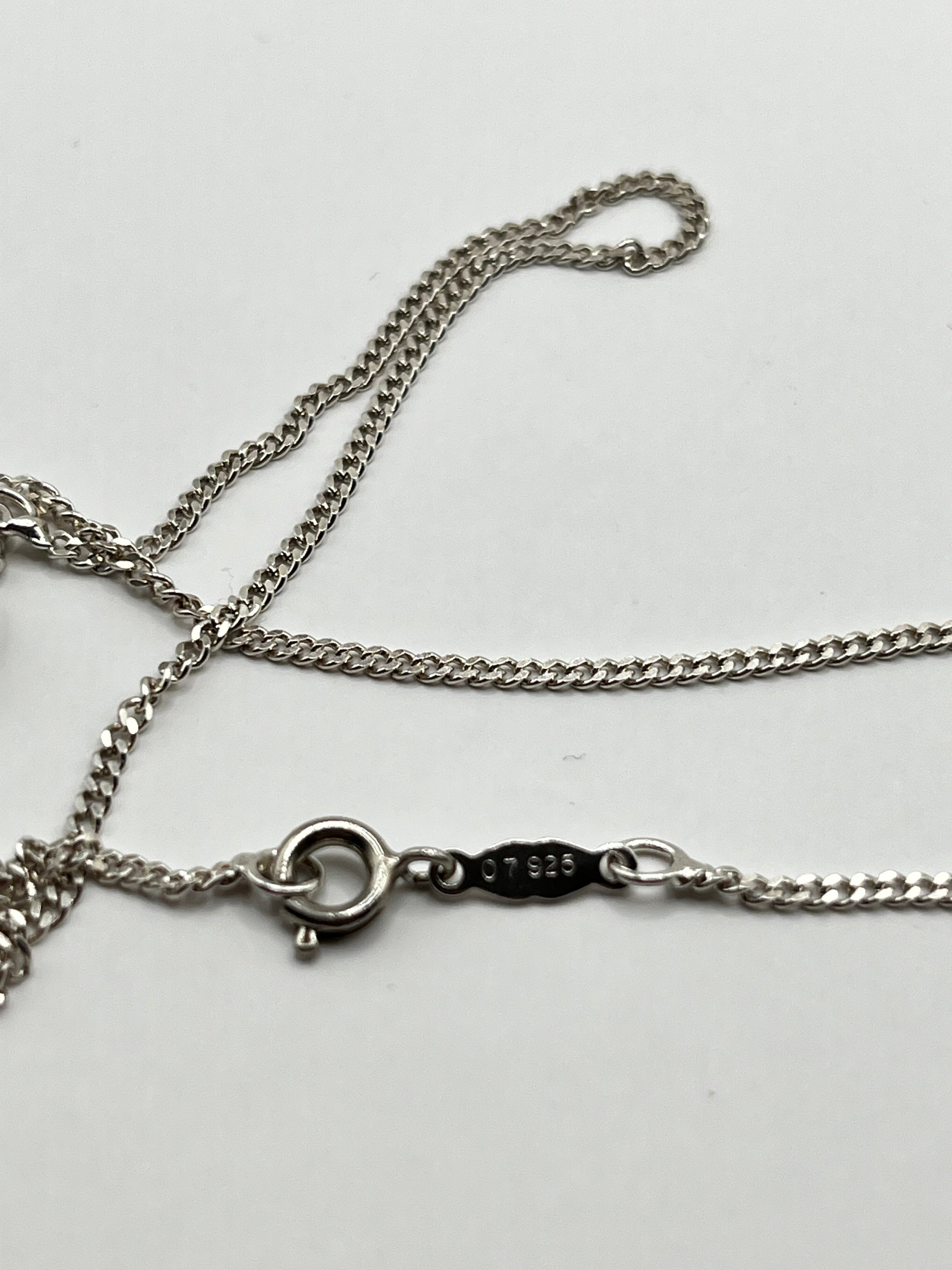 Vintage 925 Hopea Kreikkalainen Kaulakoru 1.5mm, 44cm