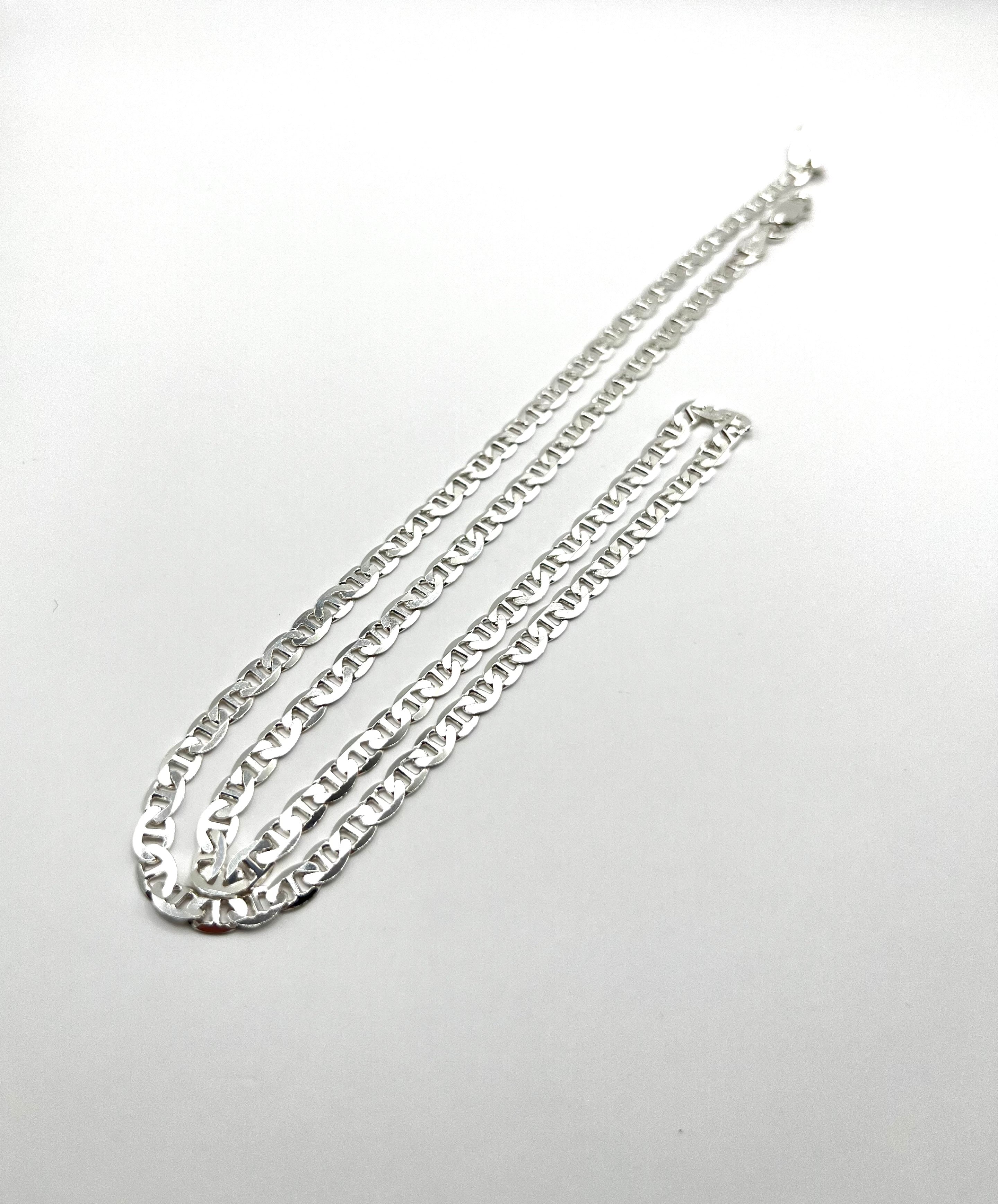 925 Hopea Litteä Ankkuriketju 4mm, 55cm