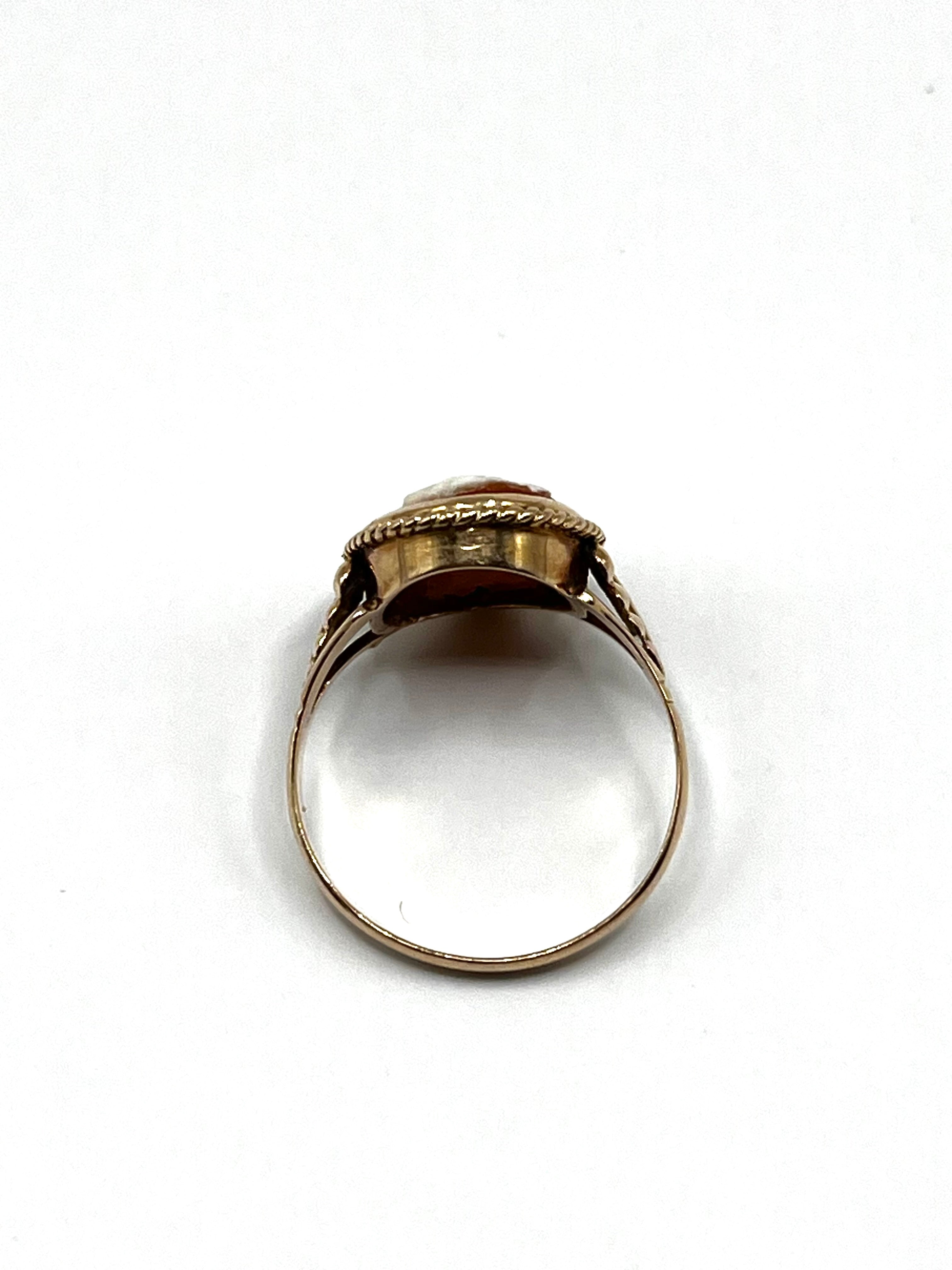 Vintage 14K Cameo Kultasormus 17.5mm v.1952