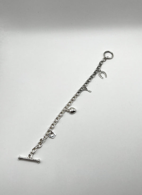 925 Hopea Ranneketju Riipuksilla 4mm, 18.4cm