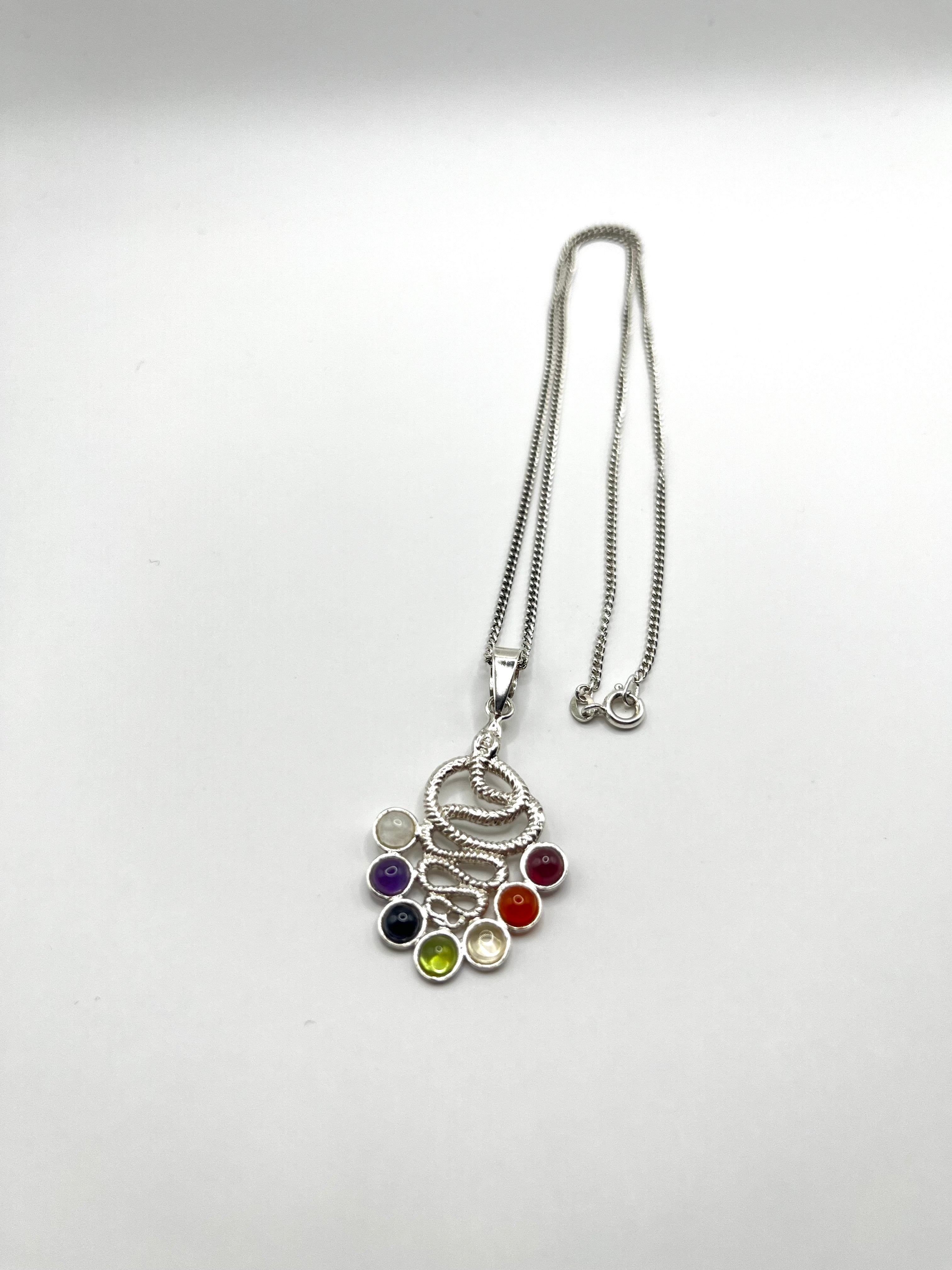 925 Hopea Käärme Chakra Riipus Kaulaketjulla 1.5mm, 45cm