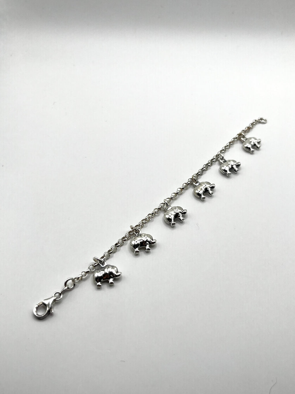 925 Hopea Ranneketju Elefantti-Riipuksilla 3mm, 16cm