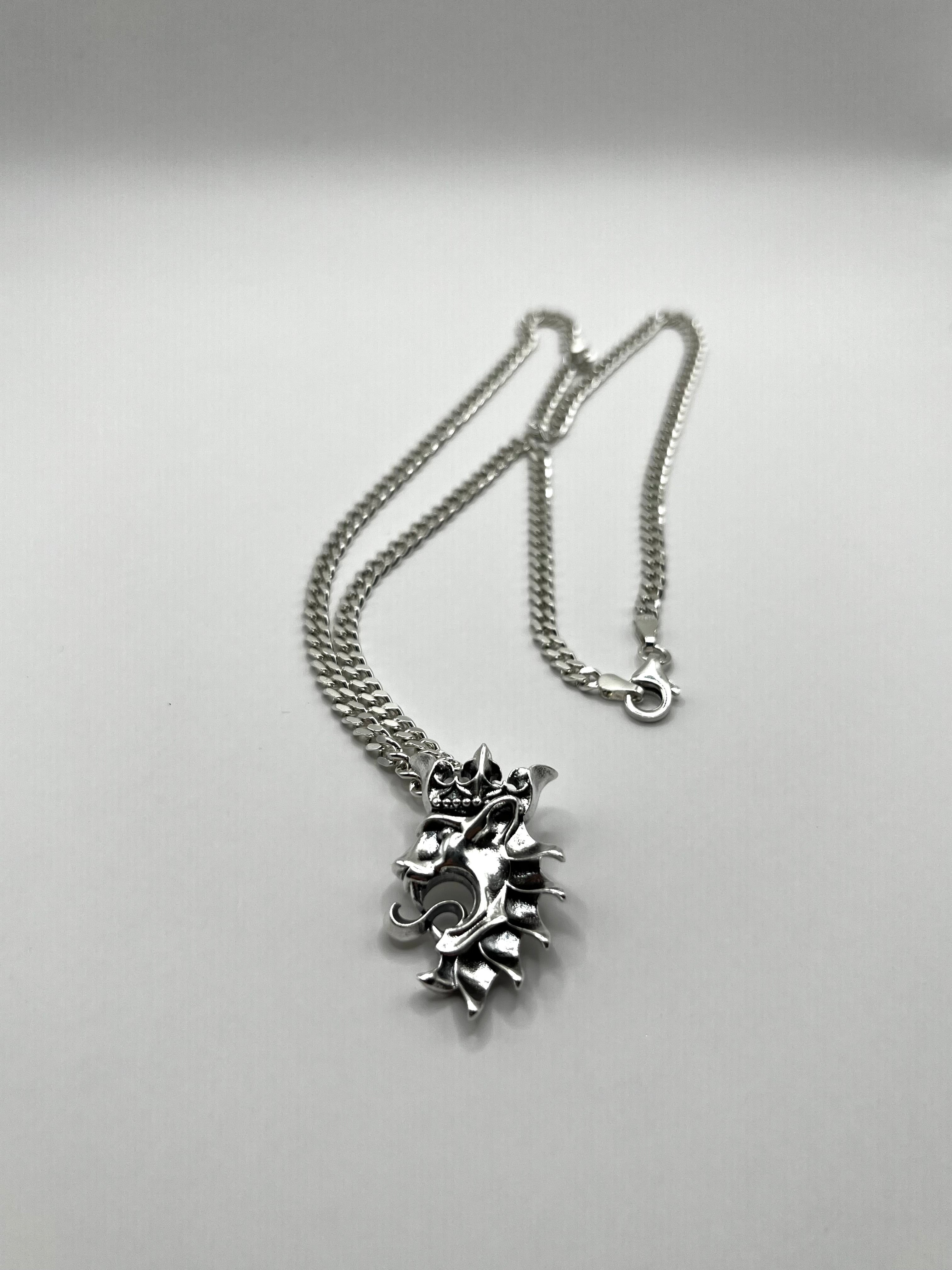 925 Hopea Lumoava Leijona-riipus Kaulaketjulla 3mm, 51cm