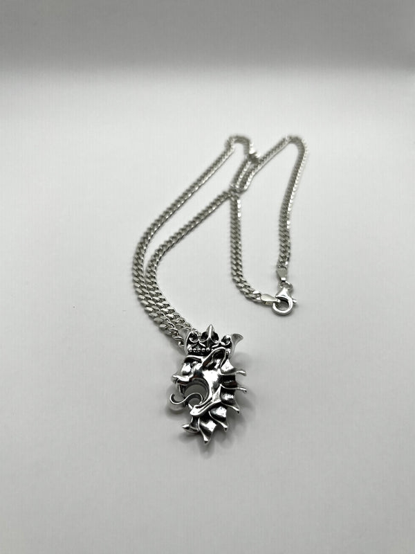 925 Hopea Lumoava Leijona-riipus Kaulaketjulla 3mm, 51cm