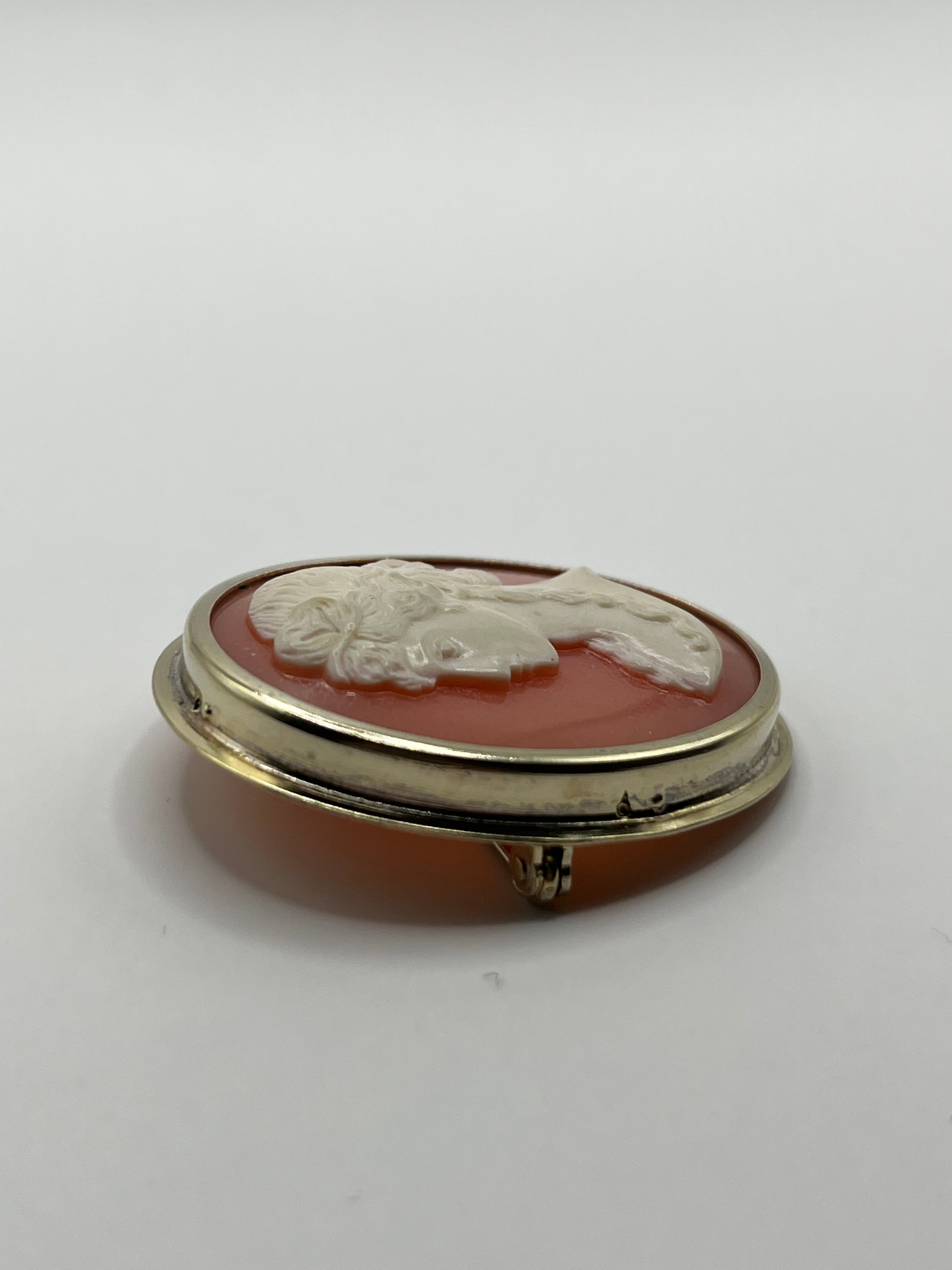 Vintage 875 Hopea Cameo Rintakoru - Kullattu - 42mm x 35mm