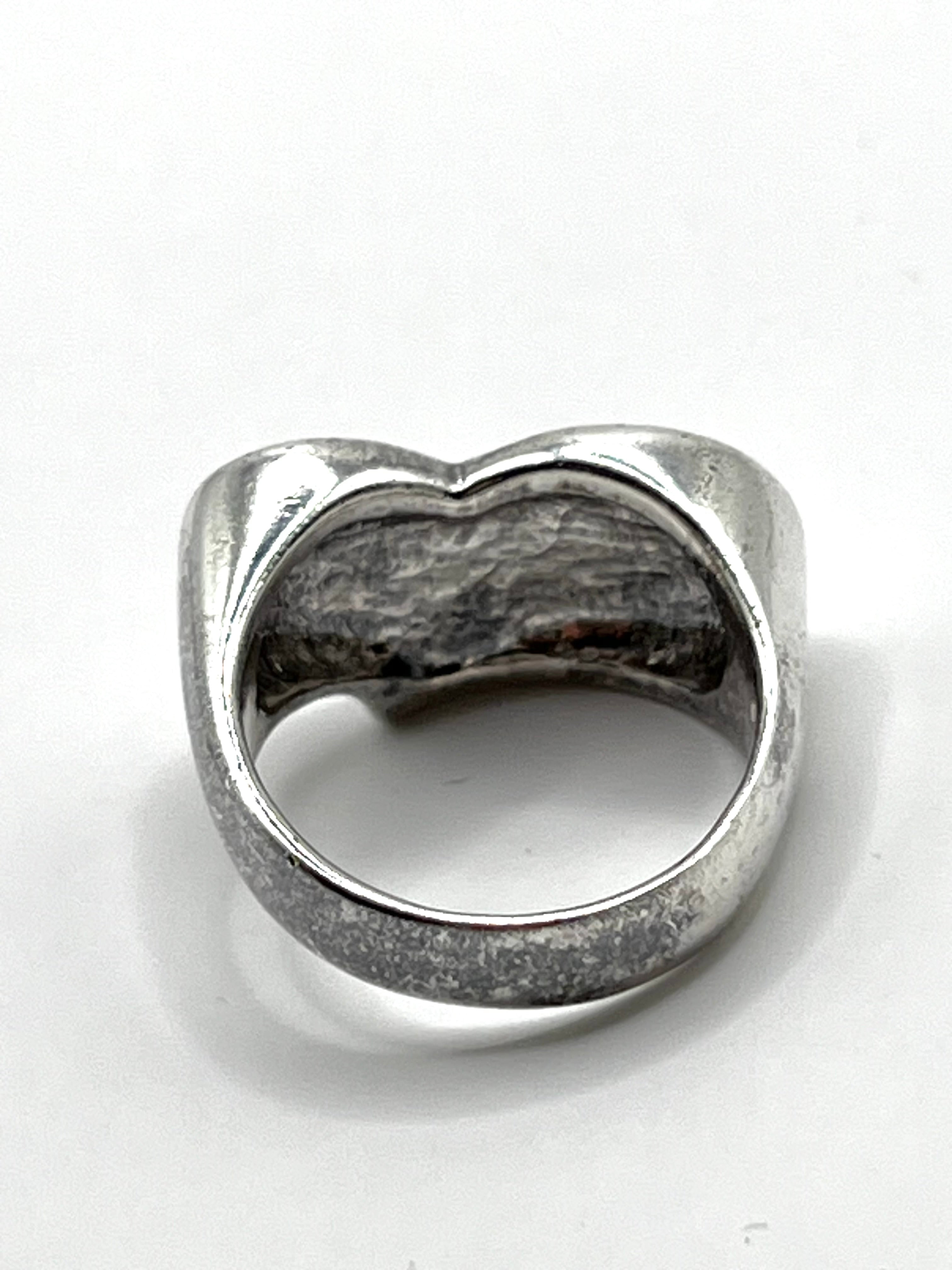 Vintage 925 Hopea Sydänsormus - 16.25mm