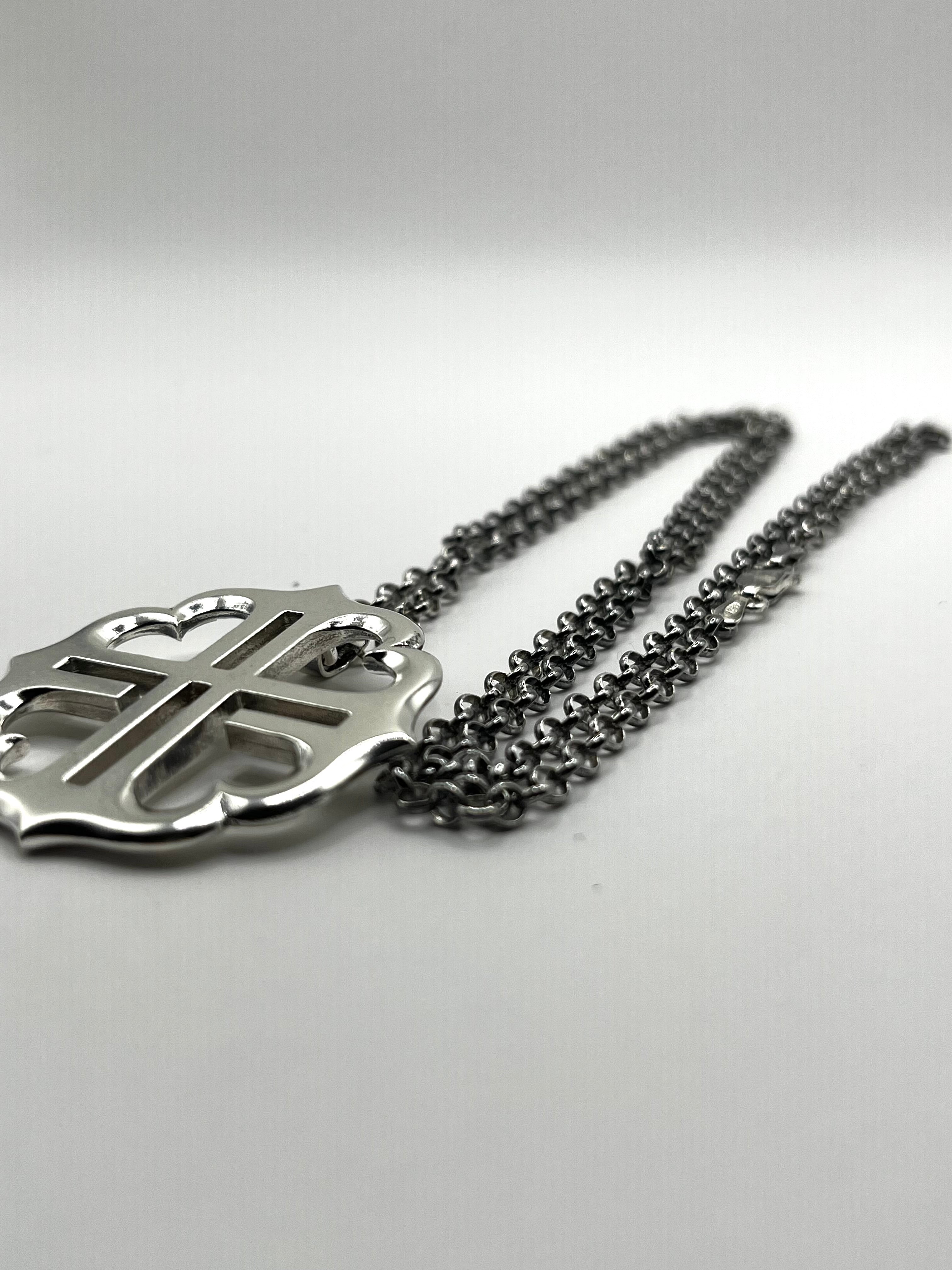 Vintage 925 Hopea Diakonia Riipus Ketjulla 3mm, 70cm