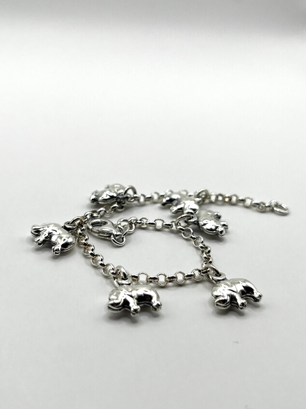 925 Hopea Ranneketju Elefantti-Riipuksilla 3mm, 16cm