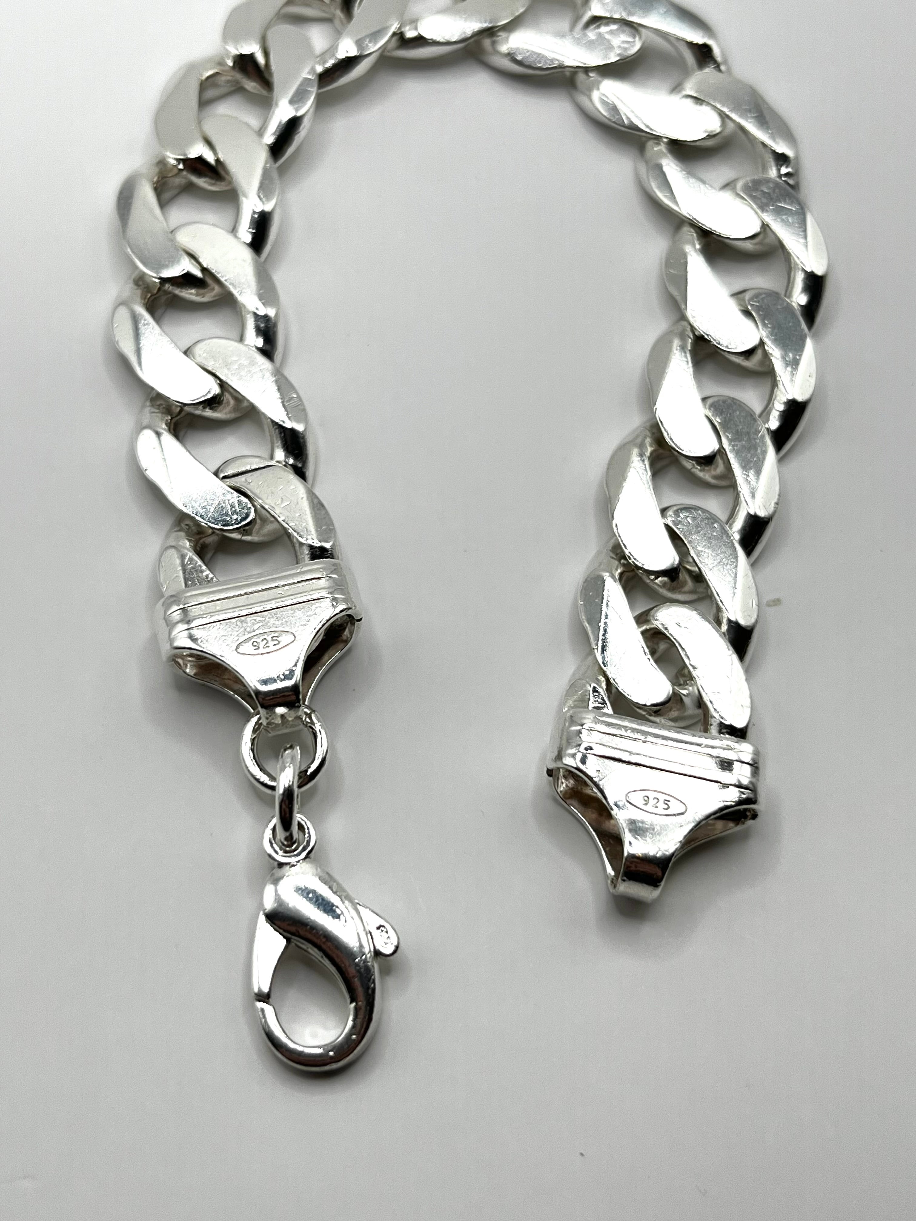 925 Hopea Panssari Ranneketju 14mm, 22.5cm