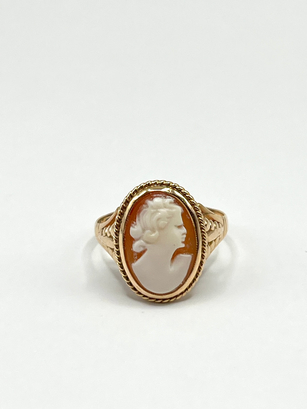 Vintage 14K Cameo Kultasormus 17.5mm v.1952