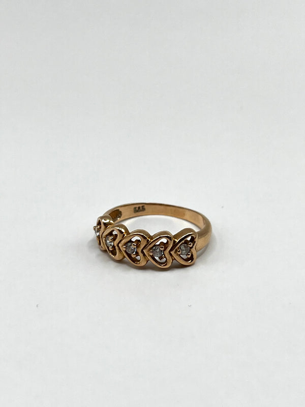 14K Sydän Kultasormus 18mm