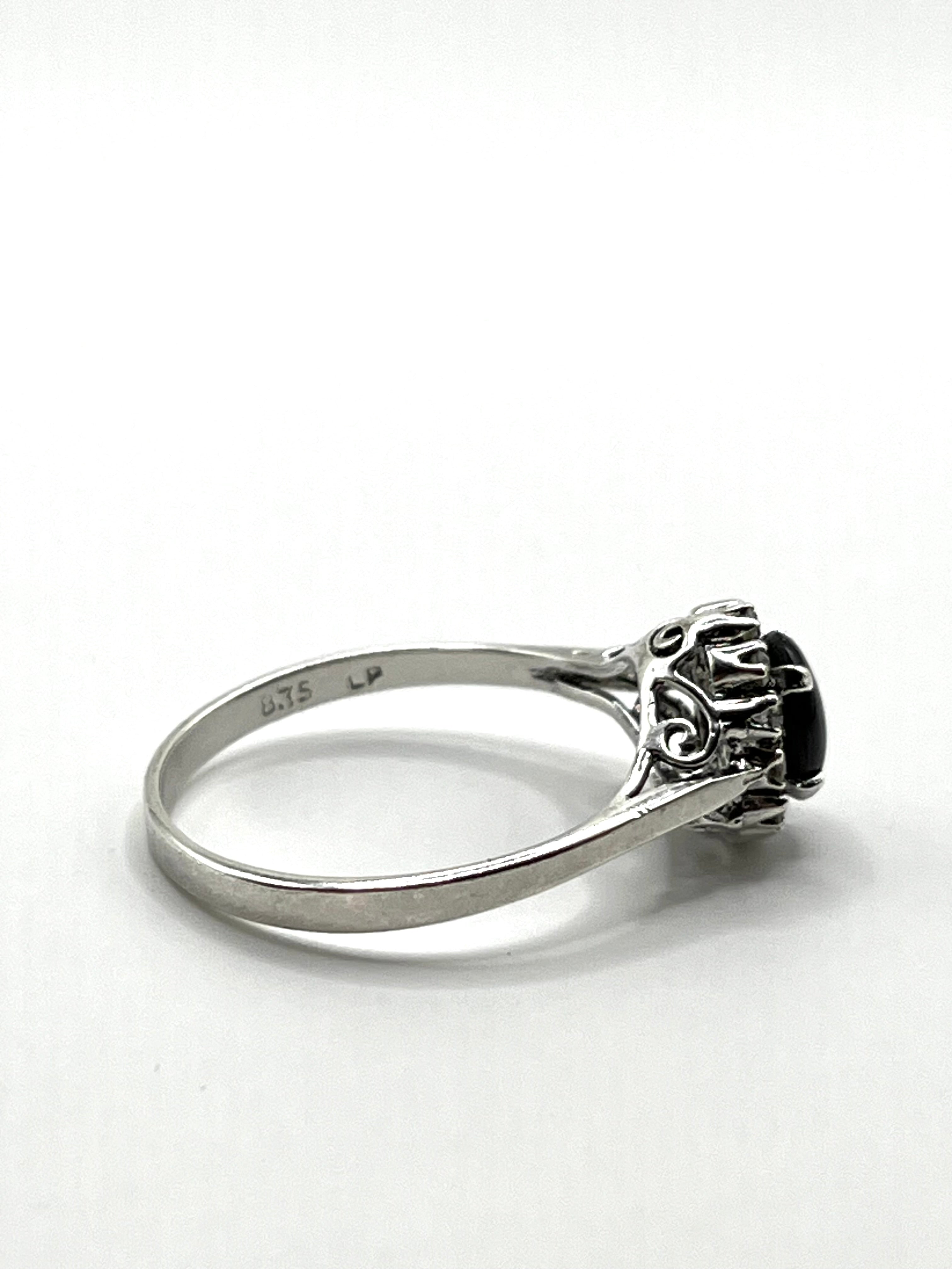 Vintage 925 Hopea Korukivi Sormus 19mm