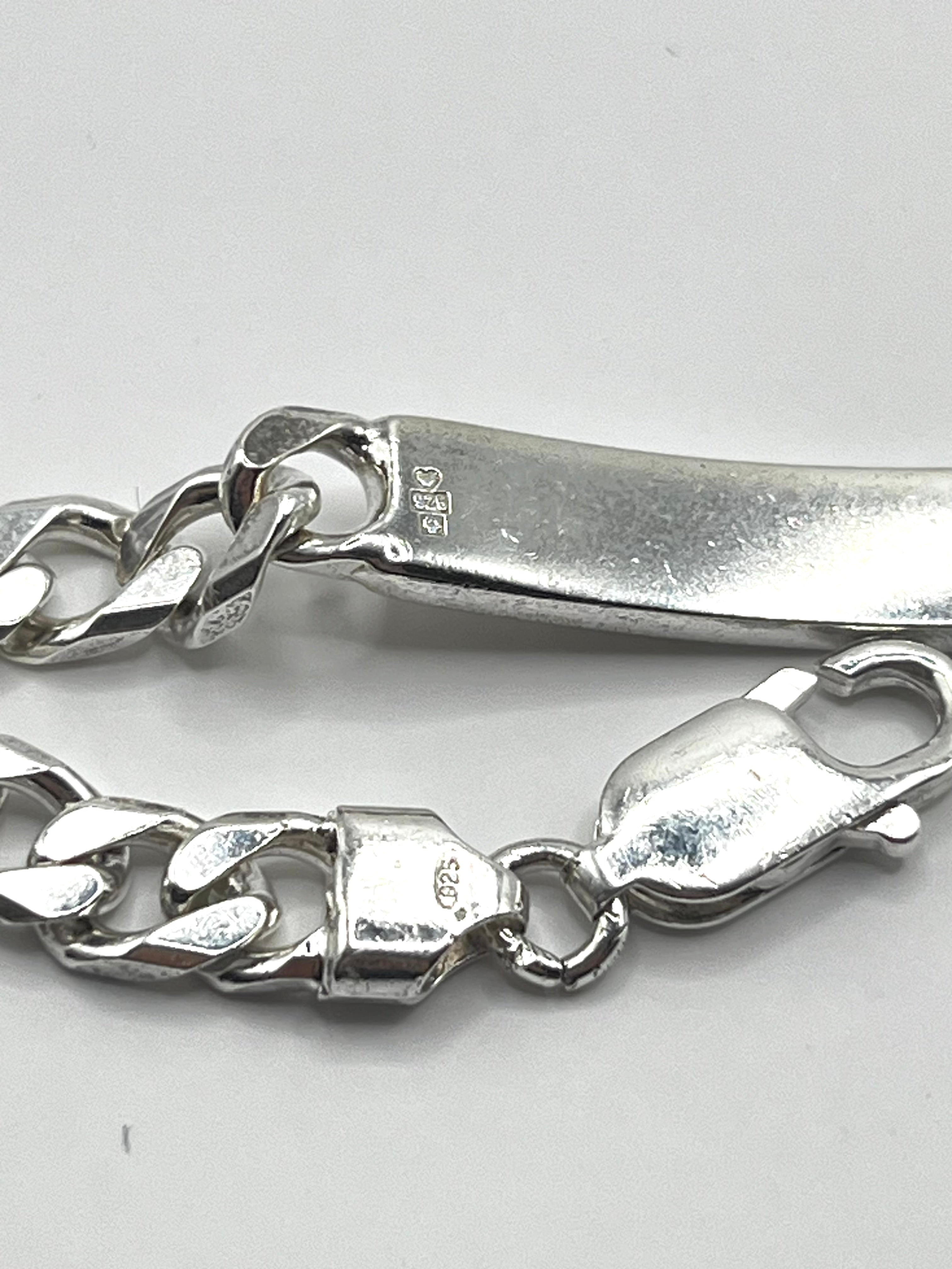 925 Hopea Panssari Ranneketju Laatalla 6mm, 18cm